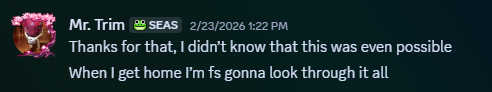 Message from a member in the Evidence Desk Discord community